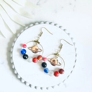 2/$30🌵 Solar System Outer Space Planets Colorful Hoop  Earrings Galaxy NEW